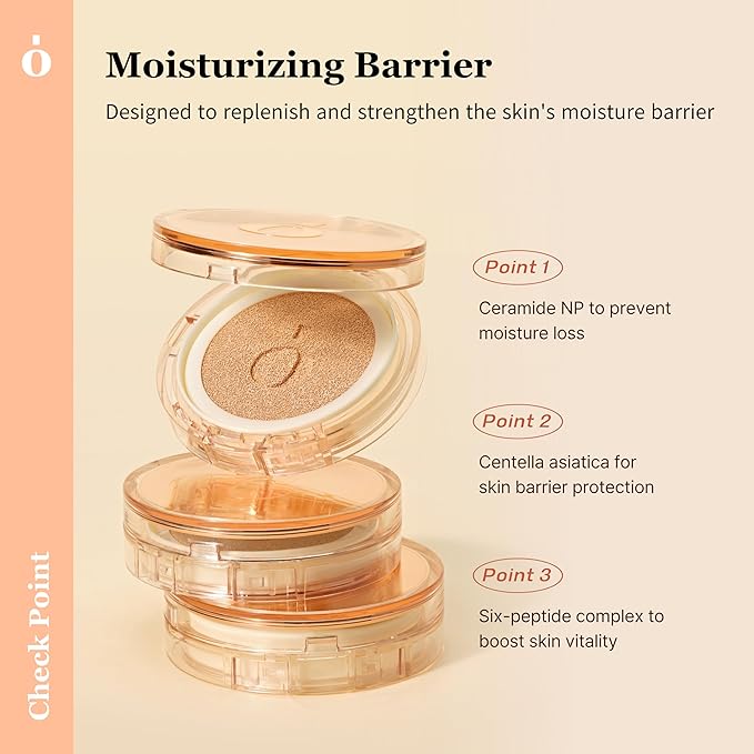 Skin Barrier Glow Cover Cushion, All-day Coverage, Glow Finish, Lightweight, Skincare-Like Texture, Non-cakey Makeup, Korean Cushion Foundation (#51N Milky Way, 0.15 oz)-Velvo Beauty