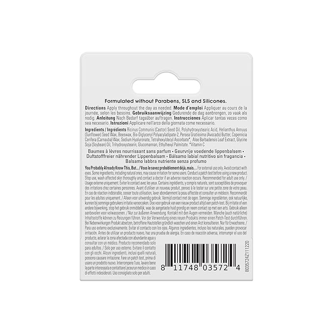 Yes To Fragrance-Free Avocado Nourishing Lip Balm, Moisturizing Non-Sticky Salve To Replenish Lips With Nutrients, With Omega-3 Fatty Acids & Hyaluronic Acid, Natural & Cruelty Free, 0.15 Oz, 3-Pack-Velvo Beauty