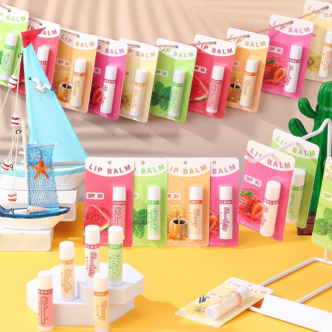 30 Pack Lip Balms SPF 30 Bulk Sunscreen Lip Balms Party Gifts Favors Lip Sunscreen Care with Vitamin E Wedding Bridal Shower Favors Baby Shower Gifts for Outdoor Travel Beach-Velvo Beauty