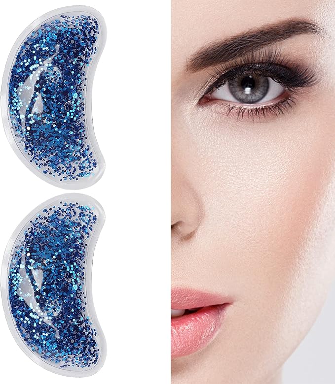 Eye Gel Ice Pack, Reusable Gel Eye, Eye Cooling Pad Hot Cold Eye Patch, Under Eye Patches to Relieve Tired Eyes, Dark Circles(Blue)-Velvo Beauty