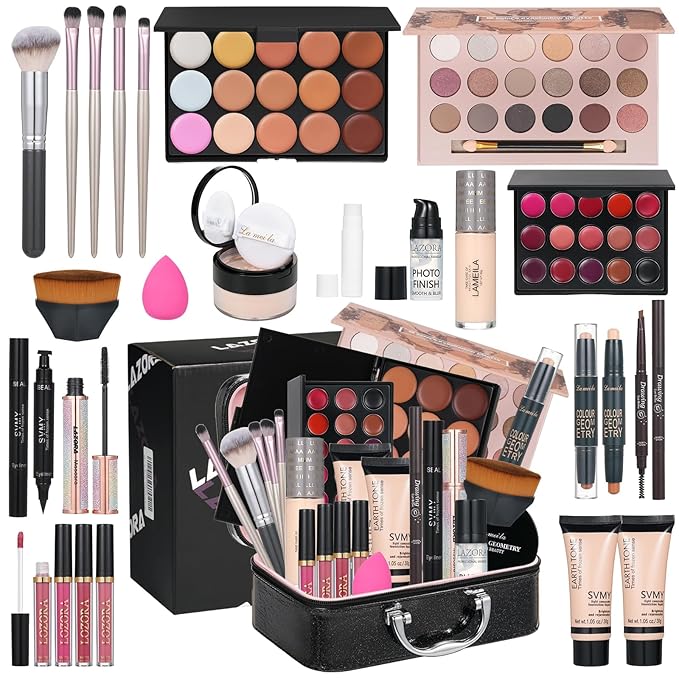 All in One Makeup Kit Makeup Kit for Women Full Kit Makeup Set Multipurpose Bundle Holiday Gift Box Essential Starter Bundle Include Full Makeup Kit for Women (Box3)-Velvo Beauty