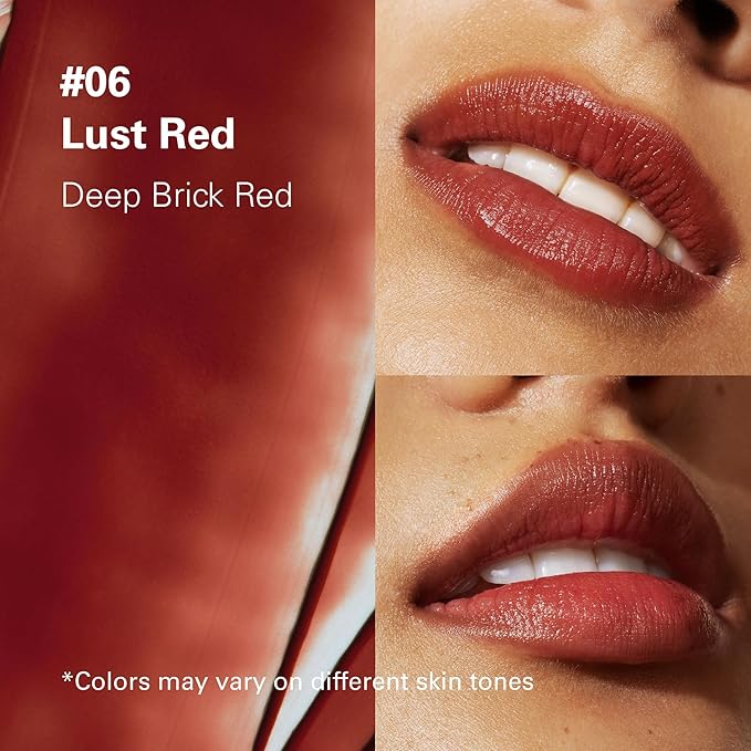 Melixir Vegan Lip Butter #06 Lust Red (+11 more colors), Deep Nourishing Tinted Lip Balm for Dry Lips, Bee-Free, Petrolatum-Free, Plant-Based, Hydrating for Cracked & Chapped Lips, Travel Essentials-Velvo Beauty