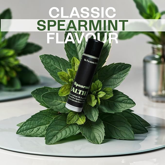 Organic Mint Lip Balm - SPF 15 Sun Protection - Moisturizing Lip Balm - Includes Spearmint, Peppermint, and Eucalyptus Mint Lip Balms - Chapstick to Soothe & Smooth Chapped Lips-Velvo Beauty