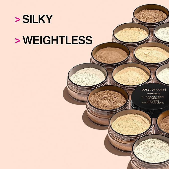 wet n wild Photo Focus Loose Baking Setting Powder, Highlighter Makeup, Medium-Deep to Deep Skin Tones, Deep-Velvo Beauty