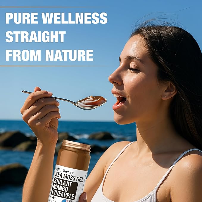 Biolore Sea Moss Gel - Shilajit 16oz, Wildcrafted Irish Seamoss with Essential Vitamins & Trace Minerals, Vegan Superfood Made in USA-Velvo Beauty