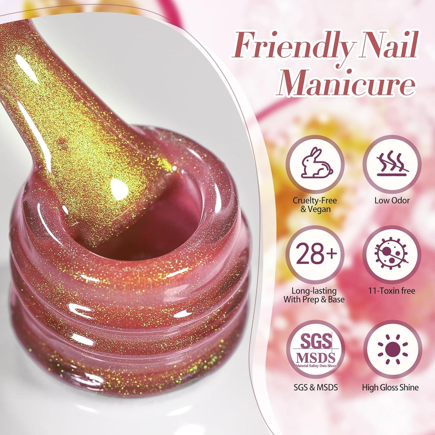 BORN PRETTY Cat Magnetic Eye Gel Nail Polish,Gradient from Yellow to Purple Magnetic Gel Polish Passion Fruit Cat Magnetic Eye Gel Manicure Nail Art DIY 15ml-Velvo Beauty
