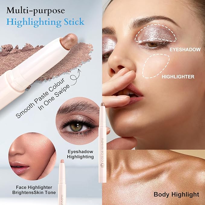 Color Nymph Makeup Kit for Girls Beginner Makeup Gift Set with Portable Bag Include 2 Color Lip Gloss, Eyeshadow Pen, Blush & Contouring, Highlight, Mascara, Eyebrow Pencil-Velvo Beauty