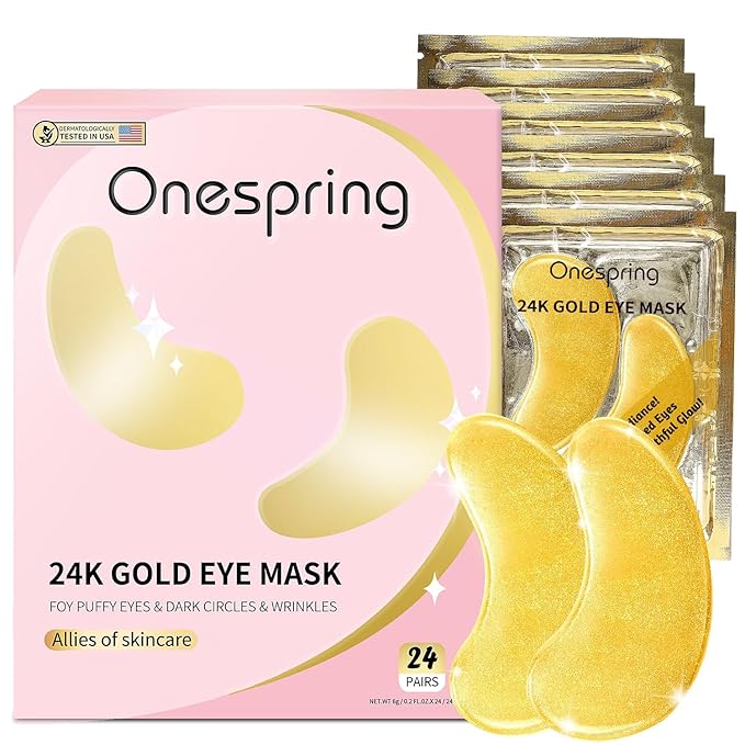 Under Eye Patches (24 Pairs), 24K Gold Under Eye Masks for Dark Circles, Puffy Eyes, Undereye Bags, Wrinkles - Rejuvenating & Revitalizing Eye Skincare Treatment - Bridesmaid Gifts for Women-Velvo Beauty