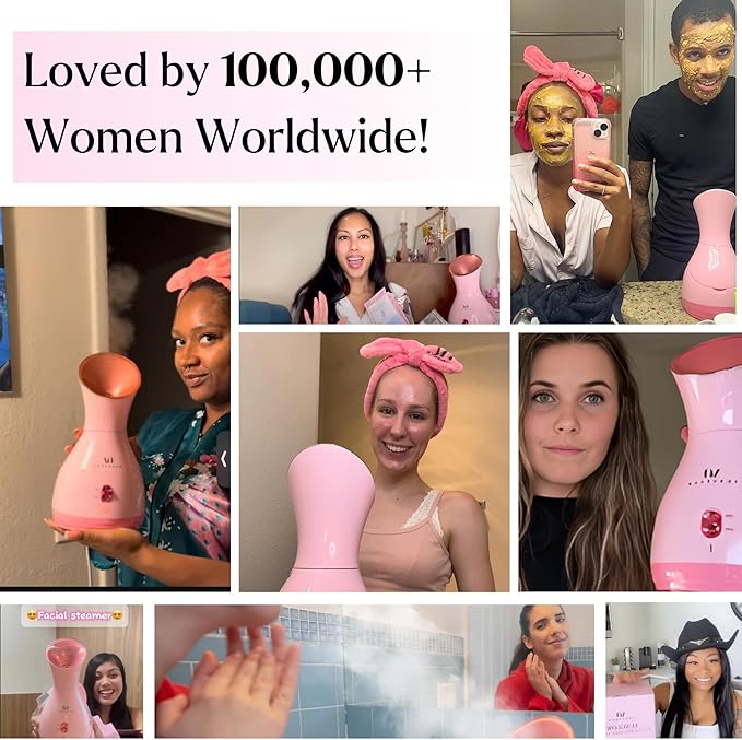 Facial Steamer Spa Kit with Complimentary 17 Skin Care Tools | Face Steamer for Facial Deep Cleaning with Towel Warmer & Humidifier Mode| Self Care Gifts for Women, Spa Gifts, Birthday Gifts for Women-Velvo Beauty