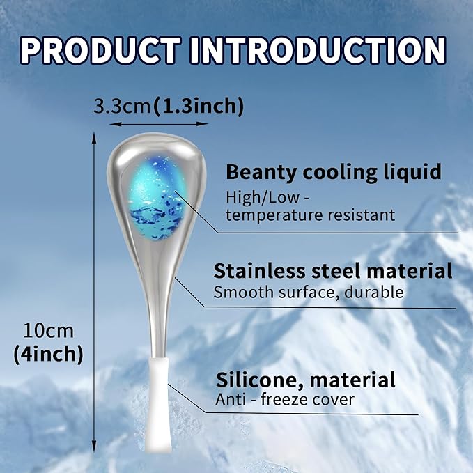 Ice Globes for Face & Eyes, Unbreakable Stainless Steel Cryo Sticks for Beauty Routines, Facials Cold Roller Cooling Globes for Puffiness, Wrinkles, Dark Circles, Headaches(White)-Velvo Beauty