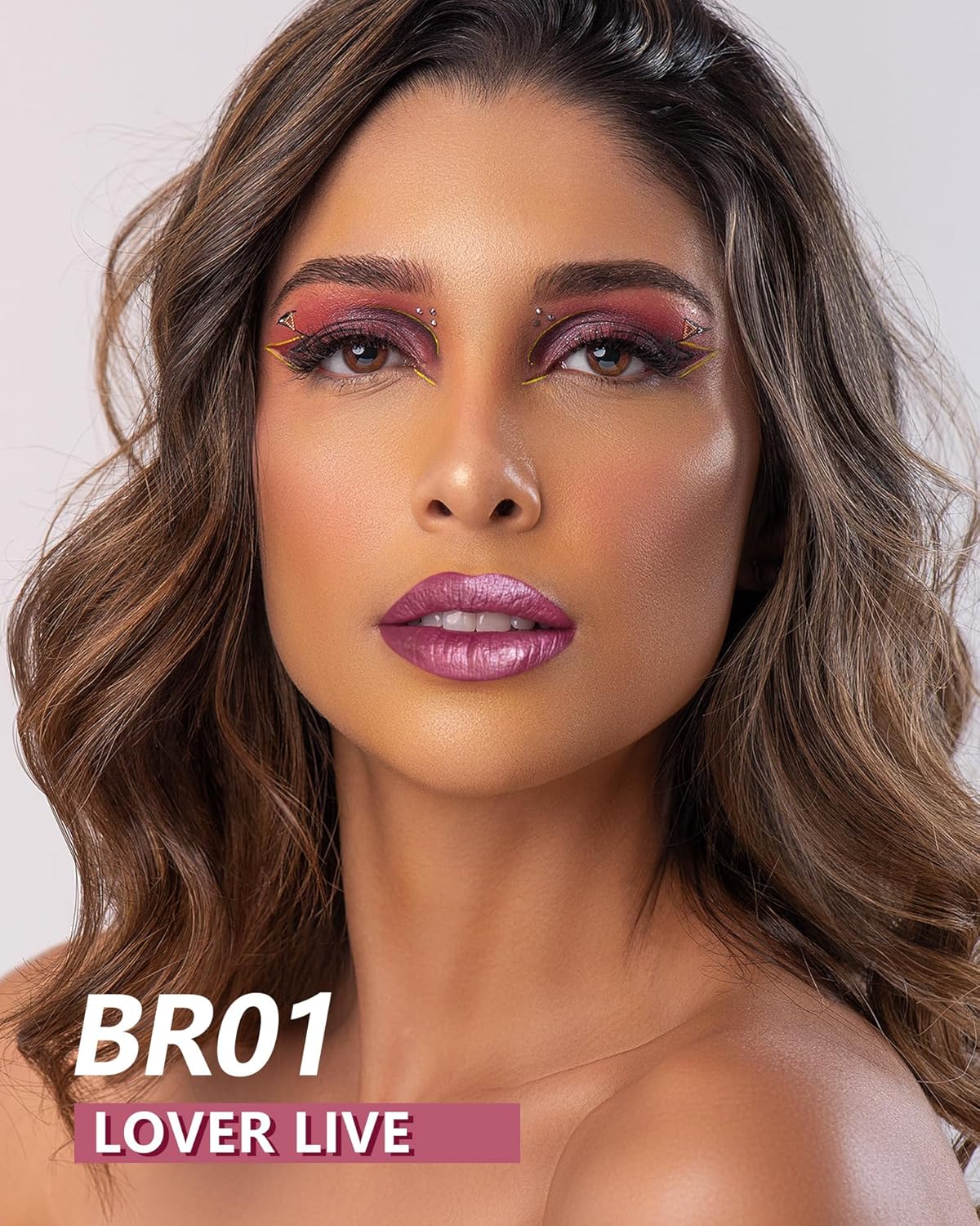 MAKI YIKA 3Pc Metallic Lipstick Long Lasting Pink Brown Nude Glitter Lipsticks High Shine Lipstick No Smudge No Transfer Liquid Lip Gloss (Pink/Nude/Brown)-Velvo Beauty