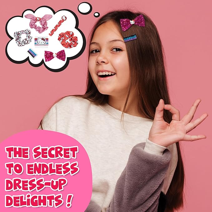 Hello Kitty - Townley Girl Train Case Cosmetic Makeup Set Includes Lip Gloss, Eye Shimmer, Nail Polish, Hair Accessories & More! For Girls, Ages 3+ Perfect for Parties & Makeovers-Velvo Beauty