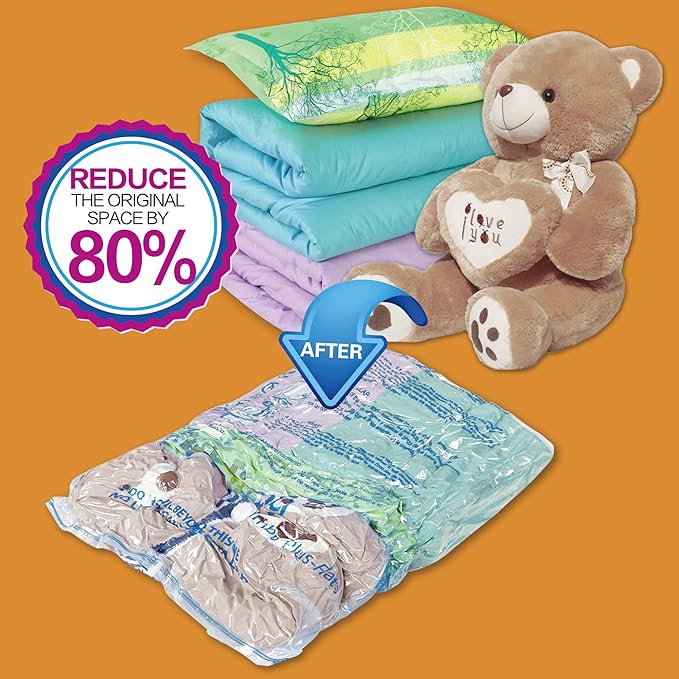 XXL Jumbo 47''X35'' Vacuum Storage Space Saver Bags Extra Large for Blanket, Bedding, Comforters (8 Pack)-Velvo Beauty