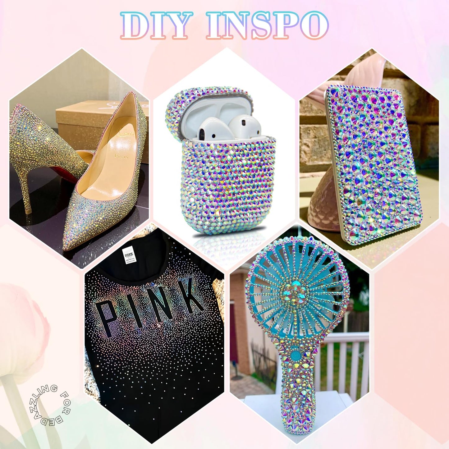 30000Pcs Resin AB Rhinestones for Bedazzling Crafting with b7000 Jewelry Glue, Bulk Flatback Gems Bedazzler Kit for Crafts Clothes Shoes Fabric Nail Diamond Art, Assorted Size 2/3/4/5/6mm-Velvo Beauty