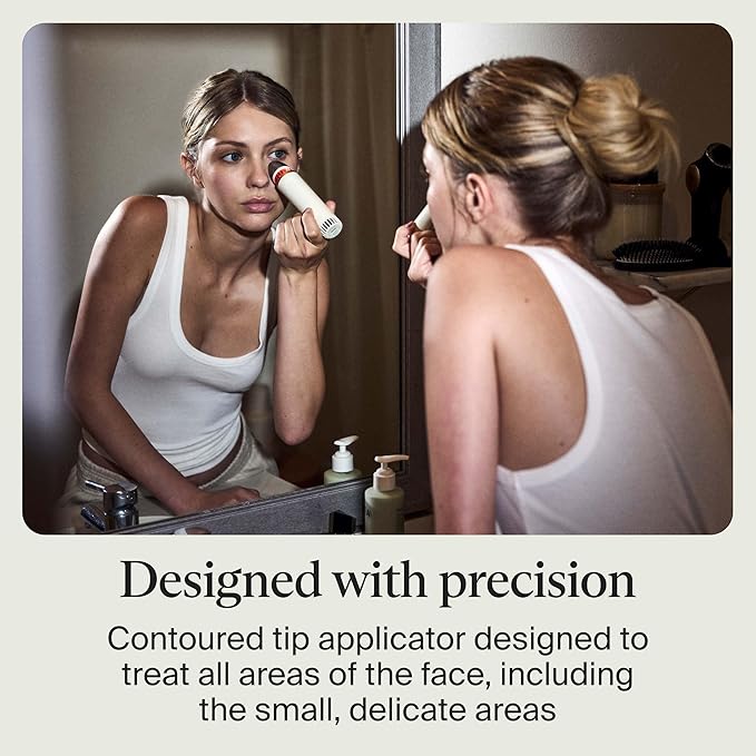 Therabody TheraFace Depuffing Wand – Cold and Heat Skincare Treatment to Depuff and Glow; Beauty Wand, Face Roller and Eye Massager for Eye Puffiness, Dark Circles and Skin Radiance (White)-Velvo Beauty