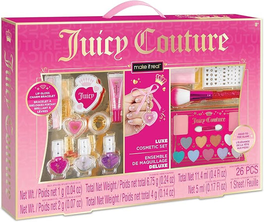 Make It Real: Juicy Couture Luxe Cosmetic Set - Lip Gloss Charm Bracelet, Nail Polish, Eyeshadow, Head to Toe Glam, Makeup Kit, Girls & Kids Ages 8+-Velvo Beauty