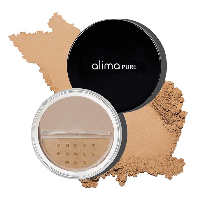 Alima Pure Matte Foundation Loose Mineral Powder Foundation Makeup, Loose Powder Makeup Oil Free Talc Free Powder, Natural Makeup Mineral Foundation Full Coverage Natural Foundation Powder .15 oz/4.5g-Velvo Beauty