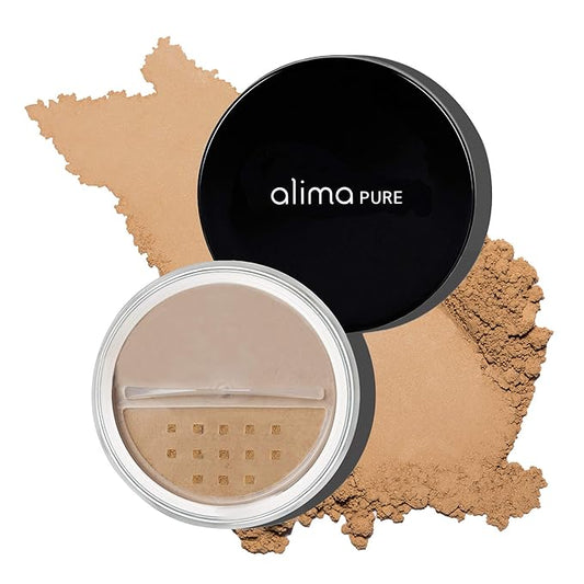 Alima Pure Matte Foundation Loose Mineral Powder Foundation Makeup, Loose Powder Makeup Oil Free Talc Free Powder, Natural Makeup Mineral Foundation Full Coverage Natural Foundation Powder .15 oz/4.5g-Velvo Beauty