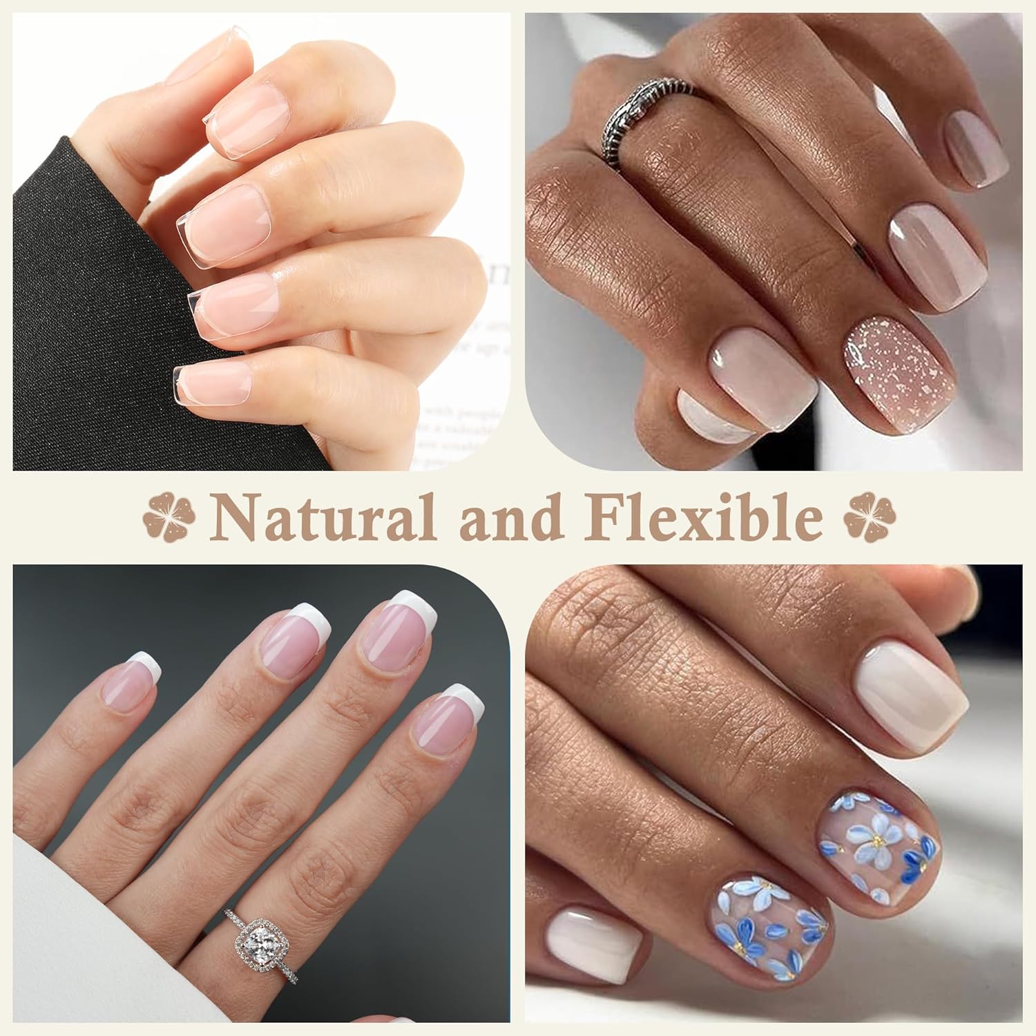 Extra Short Square Fake Nails, Soft Gel Pre-Shaped Acrylic XS Short Square Nail Tips, Half Matte Full Cover Clear Press on Flase Nail Tips for Nail Extension Home DIY 240pcs/12 Sizes-Velvo Beauty