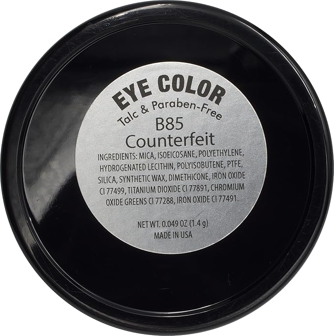 Counterfeit Shimmering Deep Forest Green Blue Grey Pressed Powder Single Vegan Eyeshadow; Talc, Paraben & Cruelty Free-Velvo Beauty