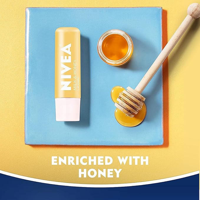 Nivea Milk and Honey Lip Care 0.17 Ounces (Pack of 3-Velvo Beauty