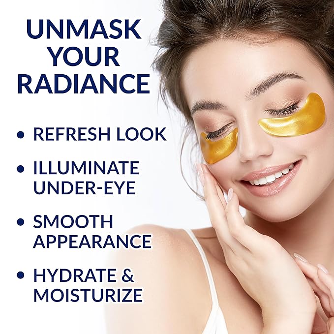 Stylia Under Eye Patches for Puffy Eyes and Dark Circles (20 Pairs) - 24k Gold Under Eye Mask with Vitamin C, Hyaluronic Acid, Pearl Extract - Eye Masks for Dark Circles and Puffiness-Velvo Beauty