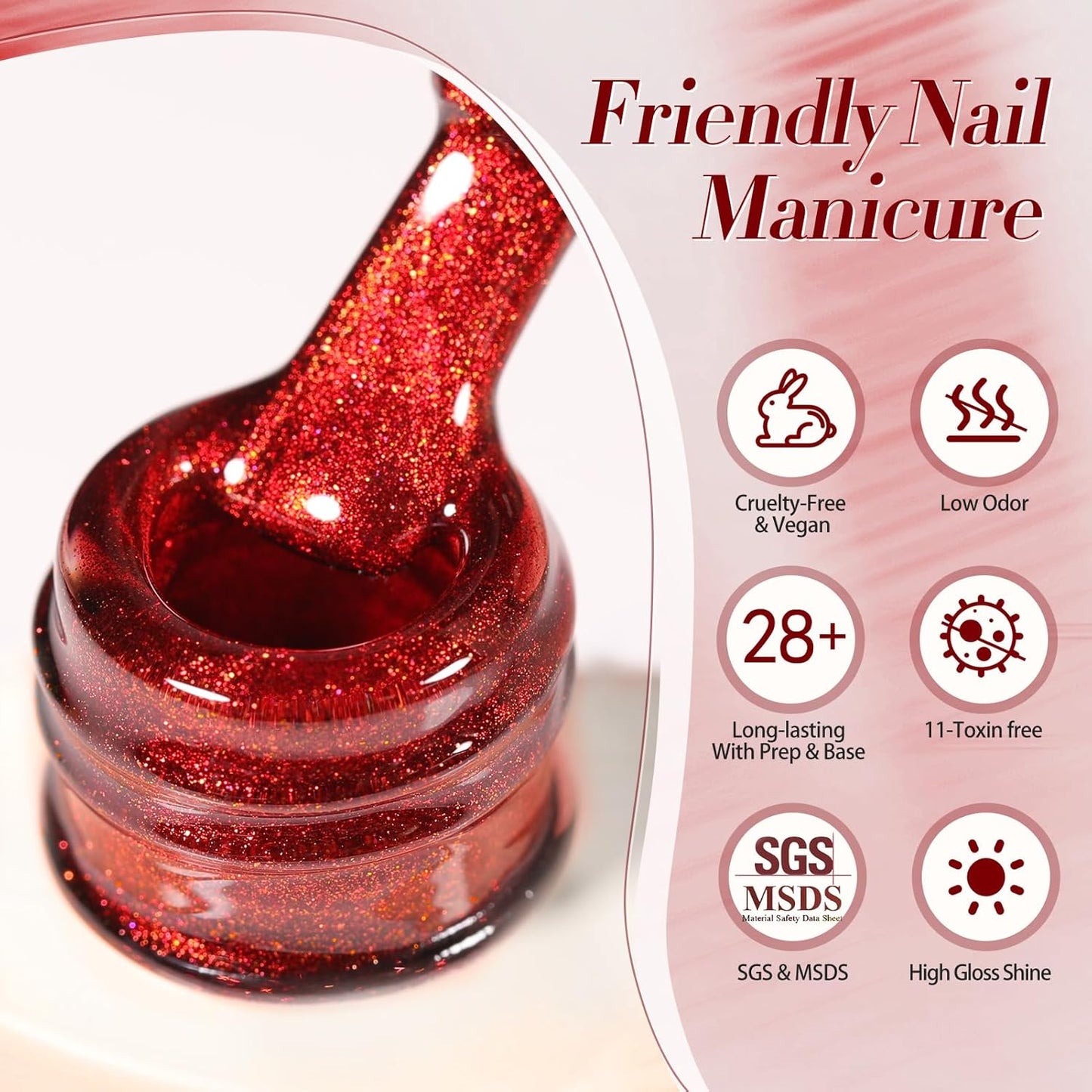 Born Pretty Cat Magnetic Eye Gel Nail Polish,Red Magnetic Gel Polish Fair Maiden Cat Magnetic Eye Gel Manicure Nail Art DIY 15ml-Velvo Beauty