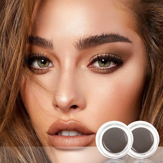 Boobeen 2 Pcs Eyebrow Pomade Cream, Waterproof Brow Pomade Gel High Pigmented Long-lasting for Natural Eyebrow Makeup, Suitable for Everyone-Velvo Beauty
