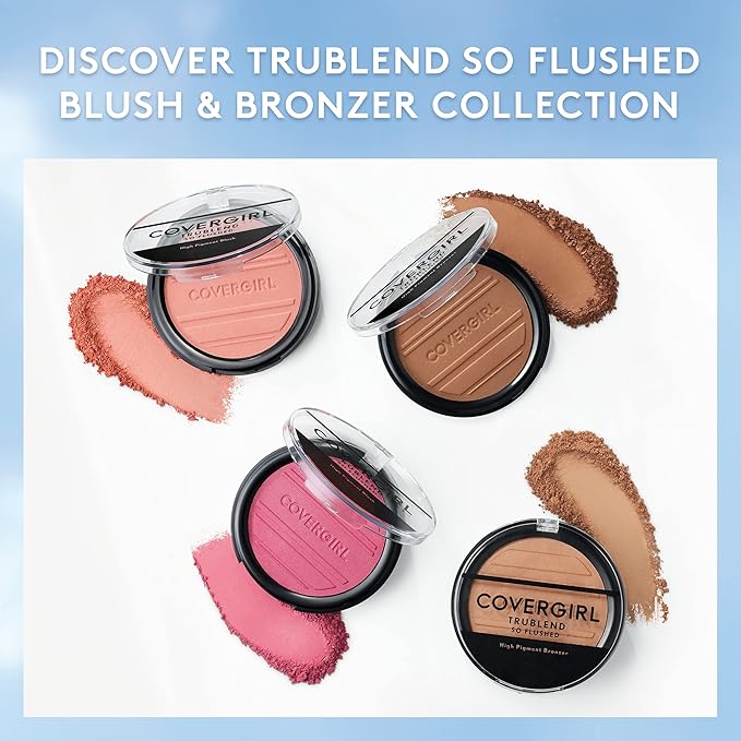 COVERGIRL Trueblend so Flushed High Pigment Blush & Bronzer, 345 - Hot & Frenzy, 0.33 Oz-Velvo Beauty