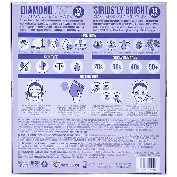 ULTIMATE HYDROGEL EYE MASK 28 Pairs Under Eye Patches, Rejuvenate Eye Area Reduce Dark Circles Puffiness, Tiredness Bags, Gel Pads Brightening, Plumps Fine Lines-Velvo Beauty