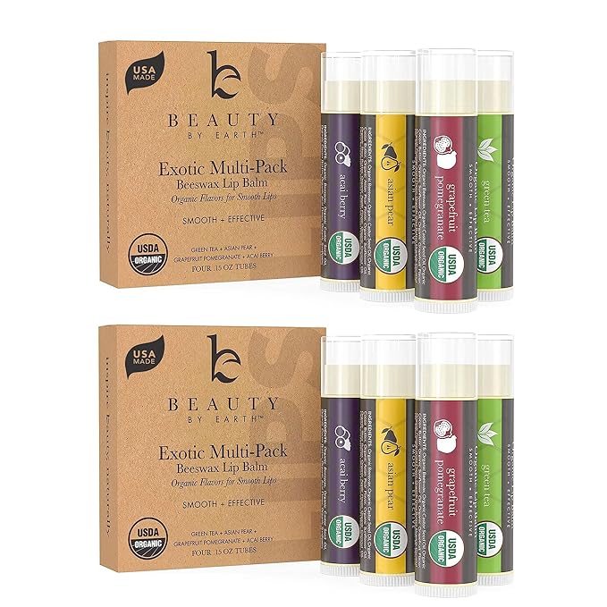 Organic Lip Balm Pack - Original Lip Balm for Dry Cracked Lips, Christmas Stocking Stuffers Women & Men, Lip Balm Set, Lip Moisturizer, Natural Lip Balm for Men, Lip Care Products for Lip Repair-Velvo Beauty