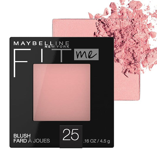 Maybelline Fit Me Blush, Lightweight, Smooth, Blendable, Long-lasting All-Day Face Enhancing Makeup Color, Pink, 1 Count-Velvo Beauty