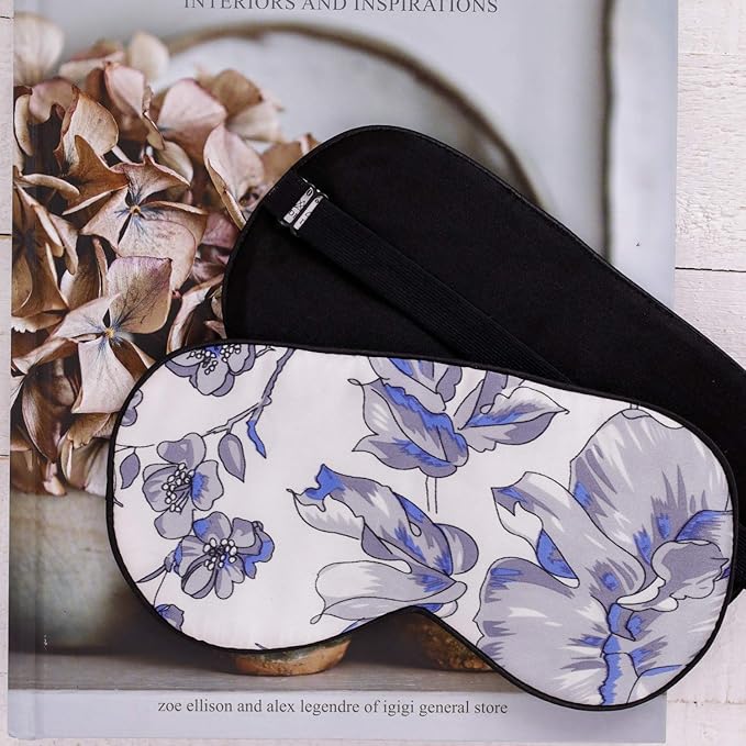 100% Pure Silk Eye Mask Sleep Eye Mask Eye Cover Eyeshade Sleeping Eye Mask Printed Colors (#11)-Velvo Beauty