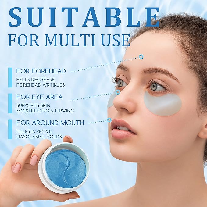 Under Eye Patches, Hyaluronic Acid Eye Mask, Collagen Eye Pads for Dark Circles, Eye Bags, Puffiness, Diminish Fine Lines and Wrinkles, Moisturize and Tighten Eye Skin for Men and Women-Velvo Beauty