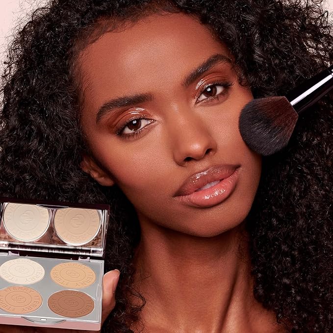 By Terry Hyaluronic Hydra-Powder Palette, 4-Shade, Vegan Contour Palette For Flawless & Matte Complexion, Medium to Warm-Velvo Beauty