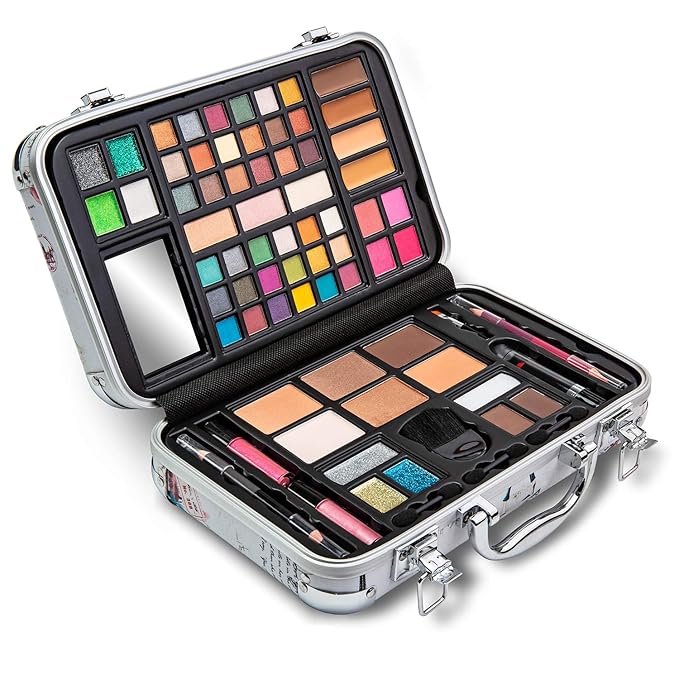 Makeup Kit Gift Set - 41 Eye Shadows, 7 Body Glitters, 1 Lip Liner Pencil, 1 Lipsticks, 4 Blushs, Eye liner pencil, 5 Concealers, 2 Lip Gloss, 5 Bronzers, Mirror-Velvo Beauty