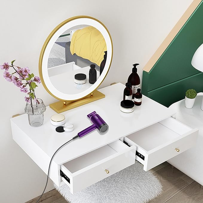 Hair Dryer with Diffuser, CONFU Ionic Blow Dryer 1600W, Portable Lightweight Fast Drying Negative Ion Hairdryer, 3 Heat Settings with Diffuser and Concentrator Nozzle for Home & Travel-Velvo Beauty