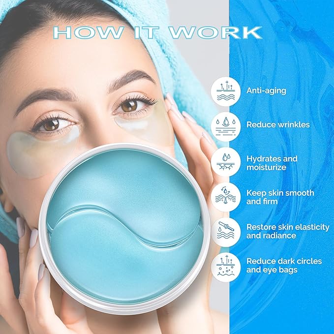 CCbeauty Under Eye Patches for Dark Circles and Puffiness - Hyaluronic Acid Under Eye Mask with Collagen for Wrinkles, Hydrating Eye Masks Skincare for Dry Eye & Eye Bags, 30 Pairs-Velvo Beauty