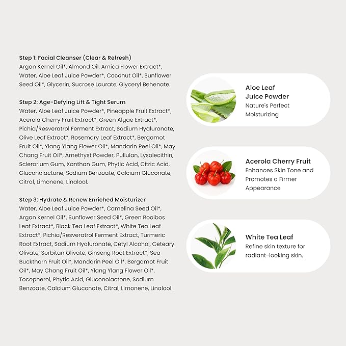 The Spa Dr. 3-Step Age-Defying Skincare System - Antiaging SkinCare Set for Women - Anti Aging Skin Care Sets for Women - Skin Care Routine: Cleanser, Age Defying Lift & Tight Serum, Moisturizer-Velvo Beauty