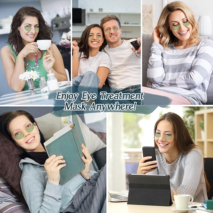 Under Eye Patches (60PCS), Aloe Vera & Collagen Eye Mask, Eye Patches for Puffy Eyes, Anti-Aging Eye Mask for Puffiness, Under Eye Mask for Dark Circles and Eye Bags, Hydrating Eye Gel Pads(green)-Velvo Beauty