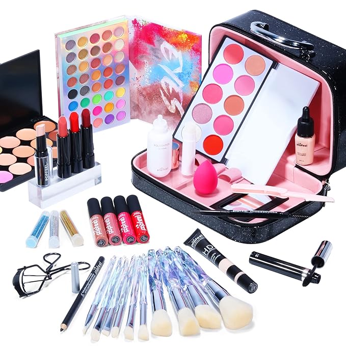 Makeup Kit For Women Full Kit,All-in-one Makeup Holiday Gift Set Include Concealer Eyeshadow Face Powder Palette Lipstick Blush - Make Up Kits For Adult Professional And Beginner With Carry Travel Bag-Velvo Beauty