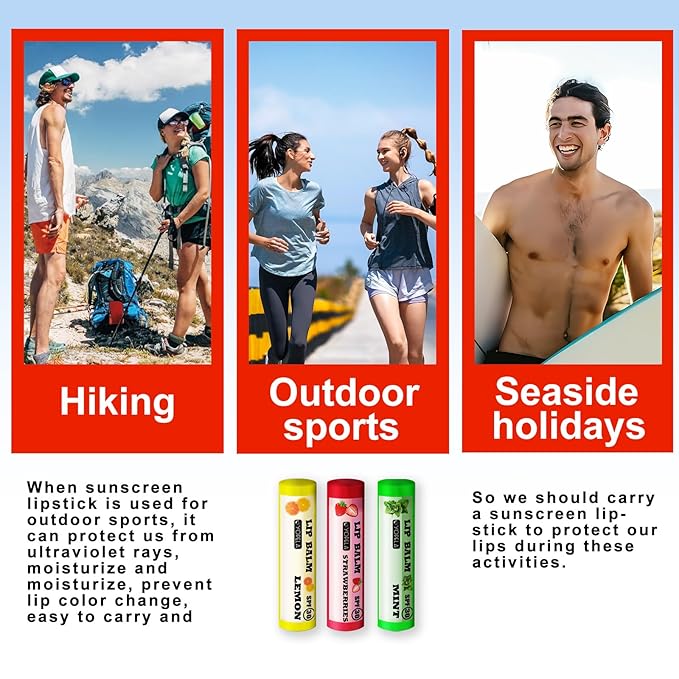 3 Pack SPF Lip Balm Bulk - SPF 30 SunGuard Lip Balm Sunscreen- Summer Protection for Lasting Hydration UV Defense Prevents and Soothes Dry, Chapped Lips-3 Delicious Flavors-Velvo Beauty