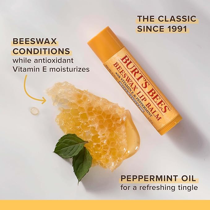 Burt's Bees Hand Salve and Moisturizing Lip Balm for Dry Skin and Chapped Lips, Classic, Natural Origin Skincare, 3 oz./0.15 oz.-Velvo Beauty