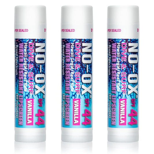 Moisturizing SPF 44 Lip Balm - Spf Lip Balm with Vitamin E | Broad Spectrum | Moisturizing | Vegan | Water Resistant Vanilla Flavor | 0.15 oz | 3 Pack-Velvo Beauty