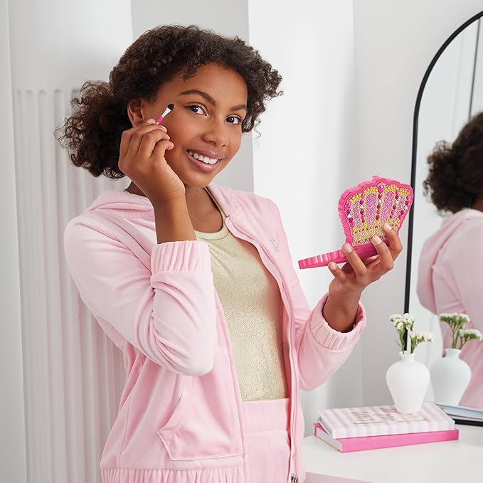 Make It Real: Juicy Couture Bejeweled Beauty Cosmetic Compact - Glam for Eyes, Lips & Face, Crown Shaped Makeup Case, Girls & Kids Ages 6+-Velvo Beauty