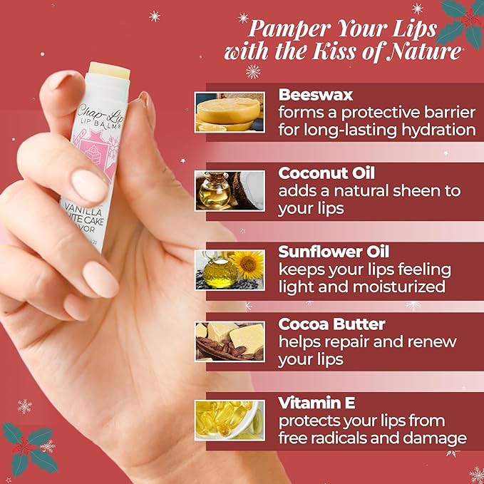 100% Natural Lip Balm Set - Beeswax Natural Christmas Gifts for Her - Lip Moisturizer for Dry Lips, Cocoa Butter - Petroleum Free, 24 Count, 2 Pack-Velvo Beauty