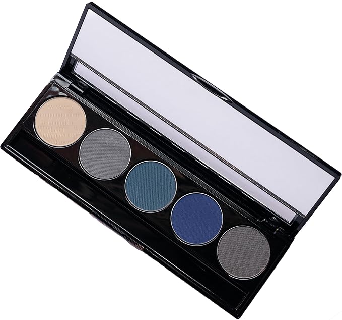 Matte Cool Tone Blue & Silver Vegan Eyeshadow Palette; Talc, Paraben & Cruelty Free-Velvo Beauty
