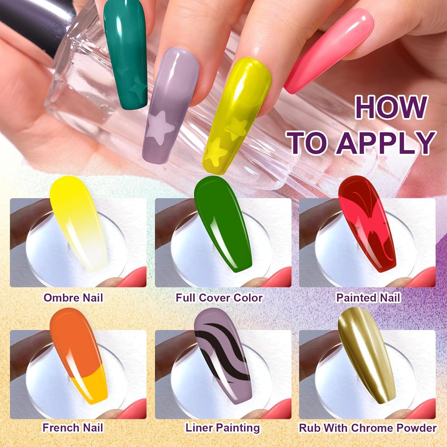 Gradient Painting Gel, 9 Bright Colors Ombre Gel Nail Polish for Pigment Pat Aura Nails French Ma nicure Soak Off UV Long-lasting No-wipe Home Salon DIY Nail Art Vegetable Salad-Velvo Beauty