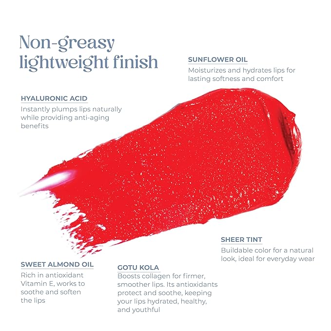 Tinted Lip Balm. Moisturizing Sheer, Buildable Lip Color with Hyaluronic Acid, Vitamin E and Rich Oil, Perfect Revitalizer for Chapped Lips. Beauty Plumper Moisturizer 0.21oz- Ruby Rouge-Velvo Beauty