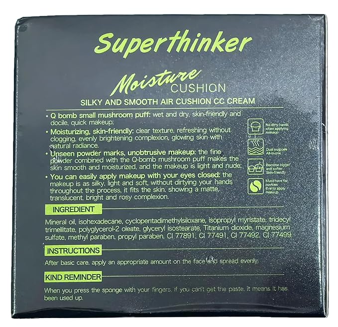 Air Cushion CC Cream Mushroom Head Cushion Foundation, BB Cream Face Makeup for Mature Skin Moisturizing Concealer Brighten Long-Lasting, Even Skin Tone for All Skin Types (Ivory)-Velvo Beauty